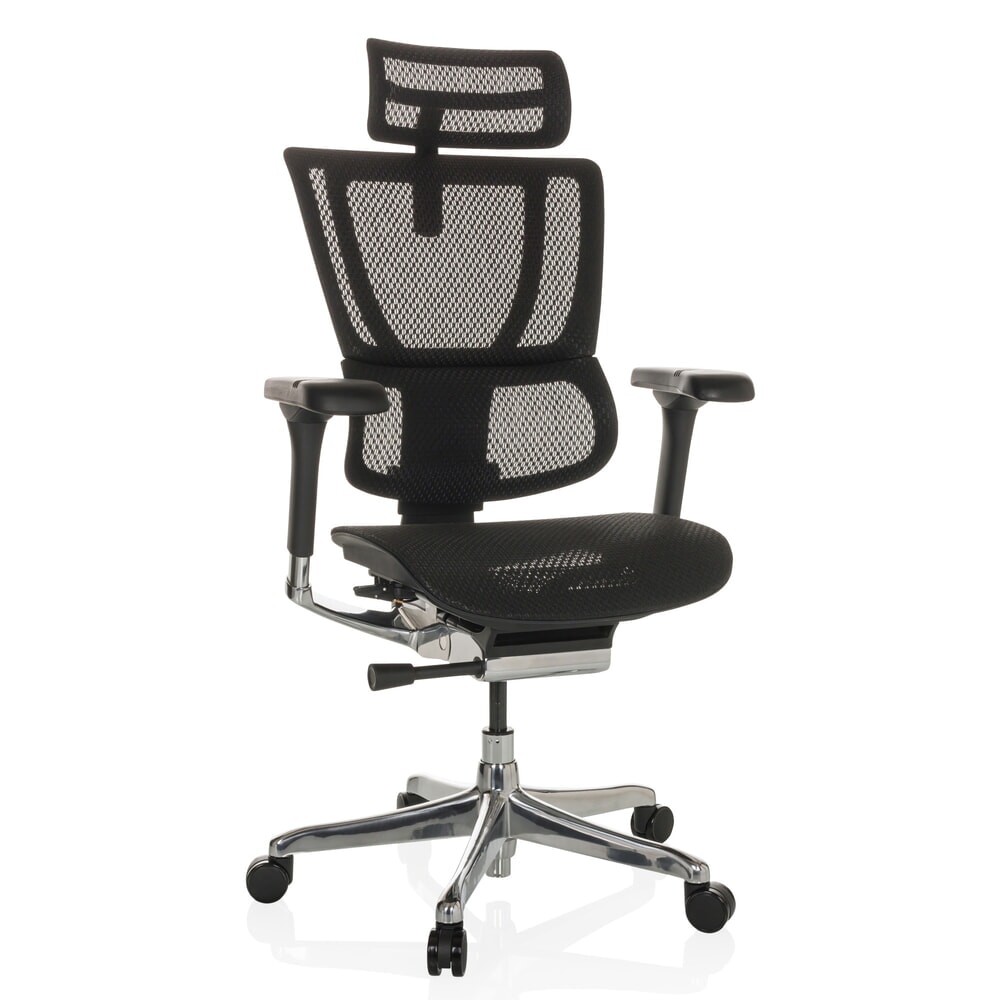 N° de l'image du produit 5 : Fauteuil de direction hjh OFFICE ERGOHUMAN SLIM GEN2, avec dossier flexible, capacité de charge 150 kg, noir, accoudoir noir
