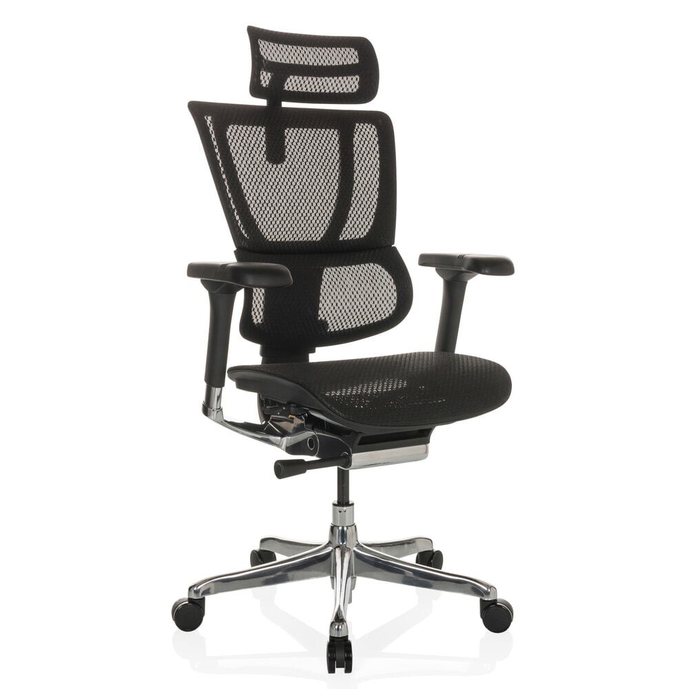 N° de l'image du produit 6 : Fauteuil de direction hjh OFFICE ERGOHUMAN SLIM GEN2, avec dossier flexible, capacité de charge 150 kg, noir, accoudoir noir