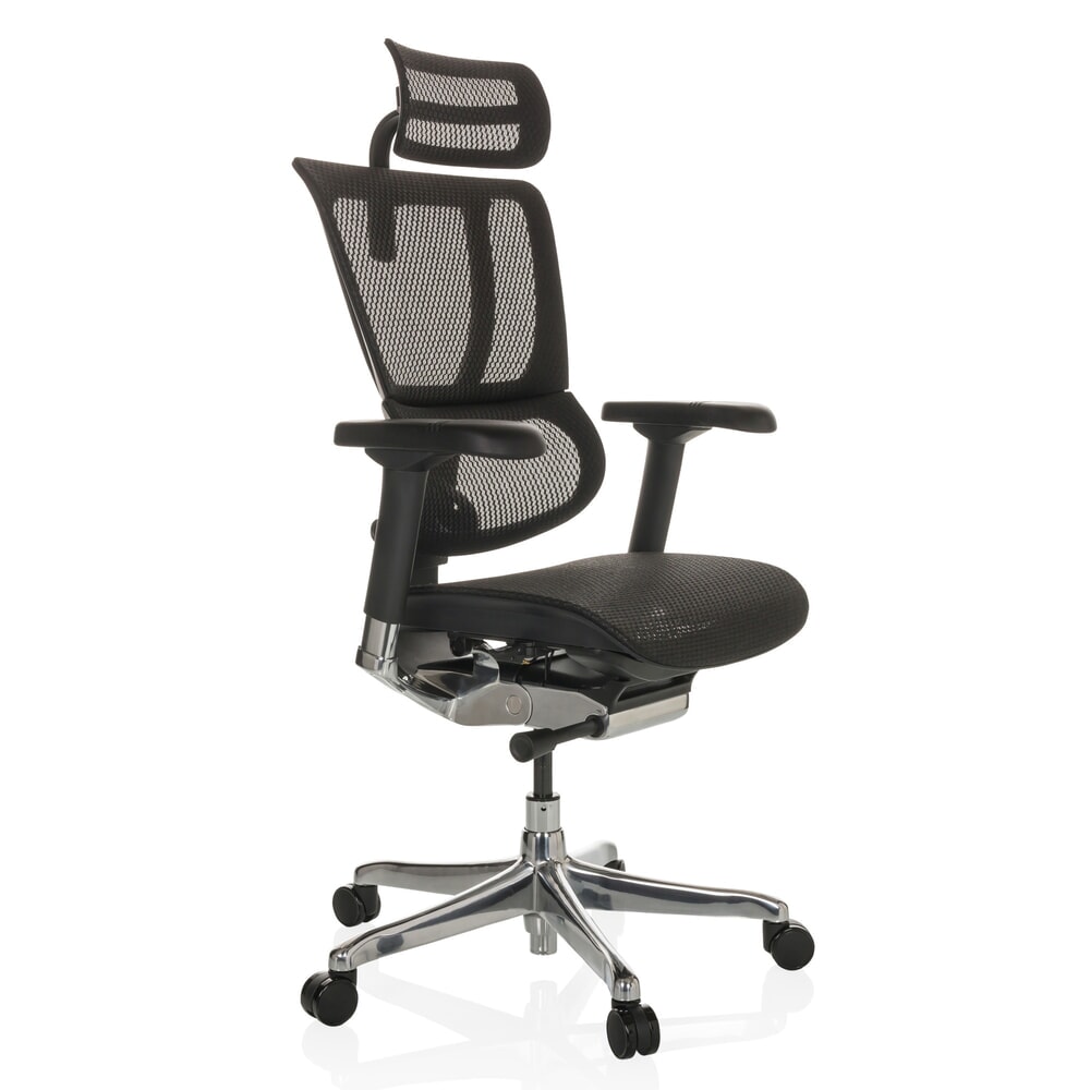 N° de l'image du produit 7 : Fauteuil de direction hjh OFFICE ERGOHUMAN SLIM GEN2, avec dossier flexible, capacité de charge 150 kg, noir, accoudoir noir