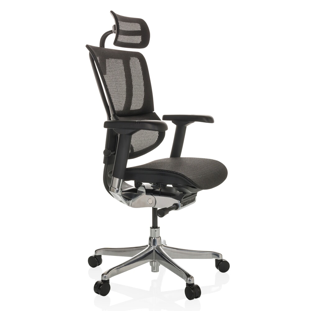 N° de l'image du produit 8 : Fauteuil de direction hjh OFFICE ERGOHUMAN SLIM GEN2, avec dossier flexible, capacité de charge 150 kg, noir, accoudoir noir