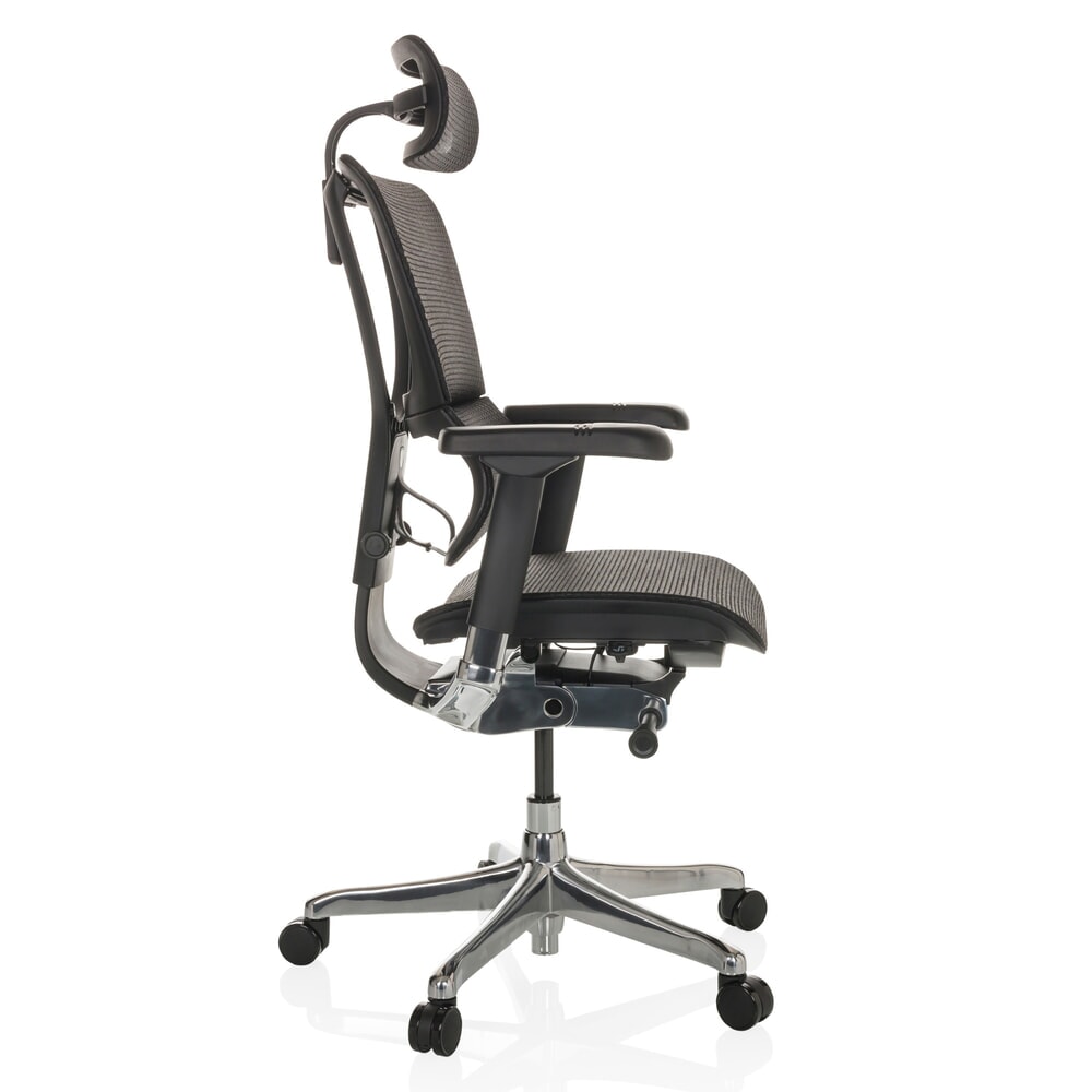 N° de l'image du produit 9 : Fauteuil de direction hjh OFFICE ERGOHUMAN SLIM GEN2, avec dossier flexible, capacité de charge 150 kg, noir, accoudoir noir