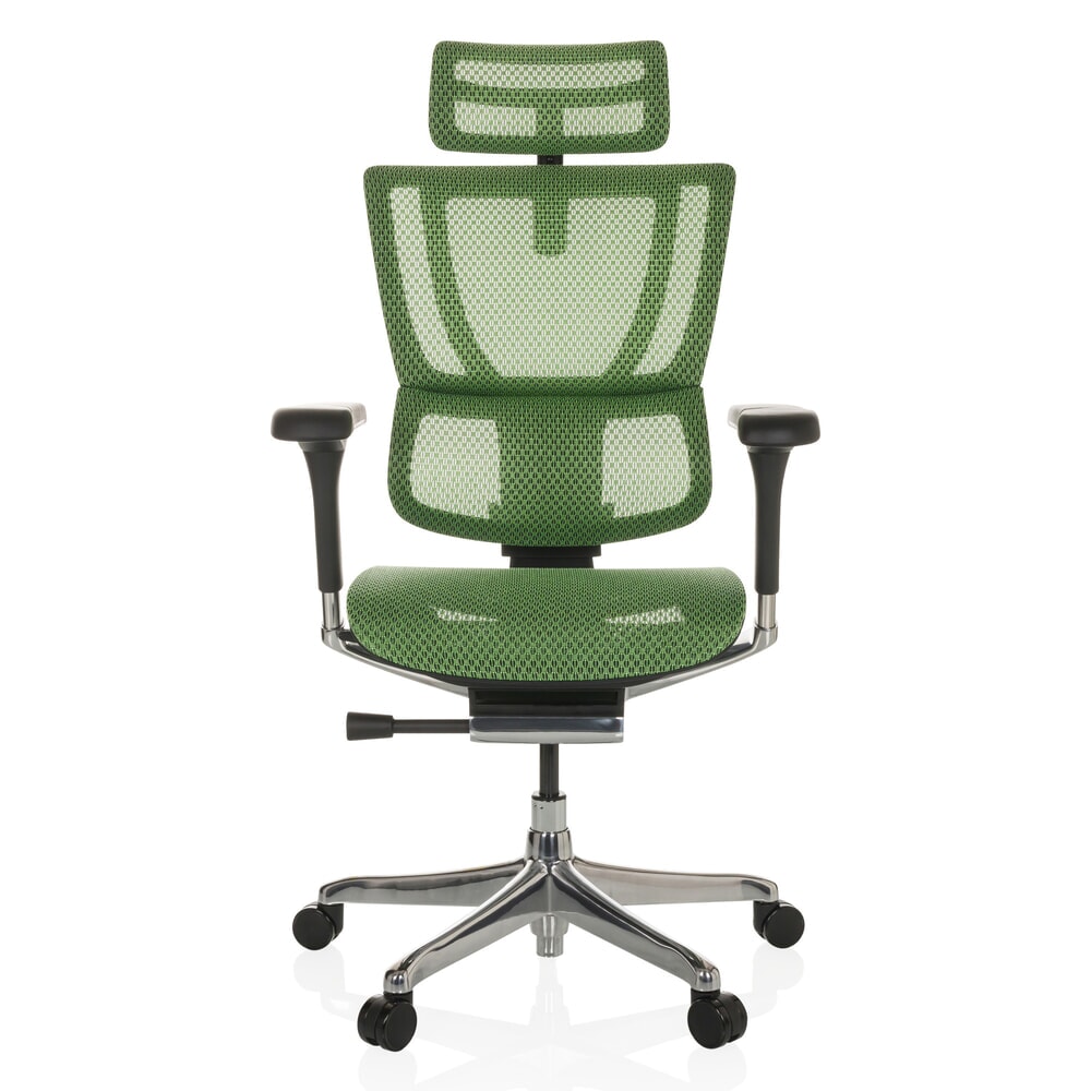 Illustration du produit: Fauteuil de direction hjh OFFICE ERGOHUMAN SLIM GEN2, avec dossier flexible, capacité de charge 150 kg, vert, accoudoir noir