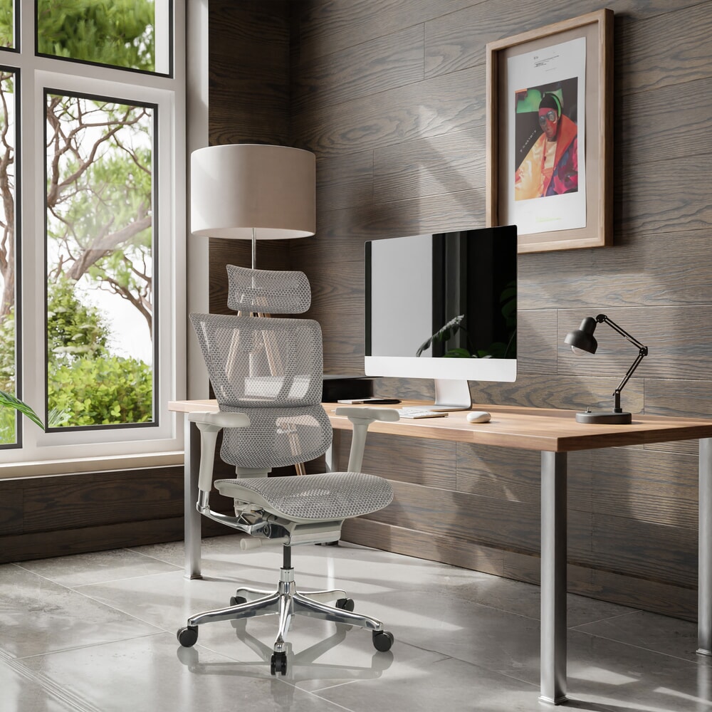 N° de l'image du produit 4 : Fauteuil de direction hjh OFFICE ERGOHUMAN SLIM G GEN2, avec dossier flexible, capacité de charge 150 kg, gris clair, accoudoir gris