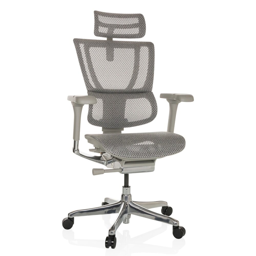 N° de l'image du produit 5 : Fauteuil de direction hjh OFFICE ERGOHUMAN SLIM G GEN2, avec dossier flexible, capacité de charge 150 kg, gris clair, accoudoir gris