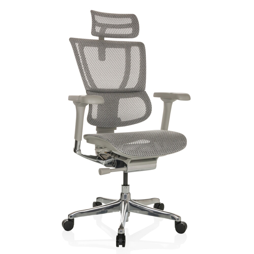 N° de l'image du produit 6 : Fauteuil de direction hjh OFFICE ERGOHUMAN SLIM G GEN2, avec dossier flexible, capacité de charge 150 kg, gris clair, accoudoir gris
