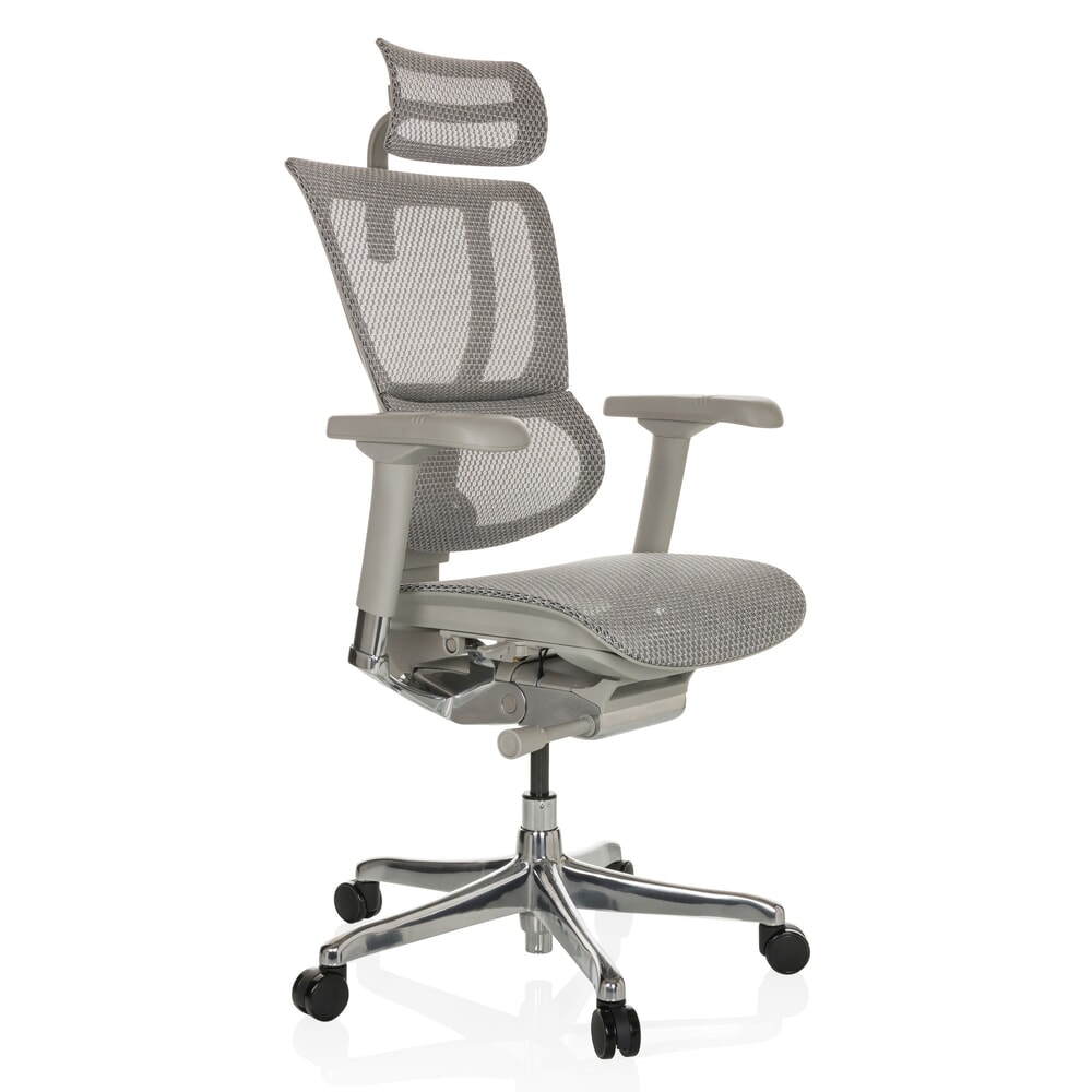 N° de l'image du produit 7 : Fauteuil de direction hjh OFFICE ERGOHUMAN SLIM G GEN2, avec dossier flexible, capacité de charge 150 kg, gris clair, accoudoir gris