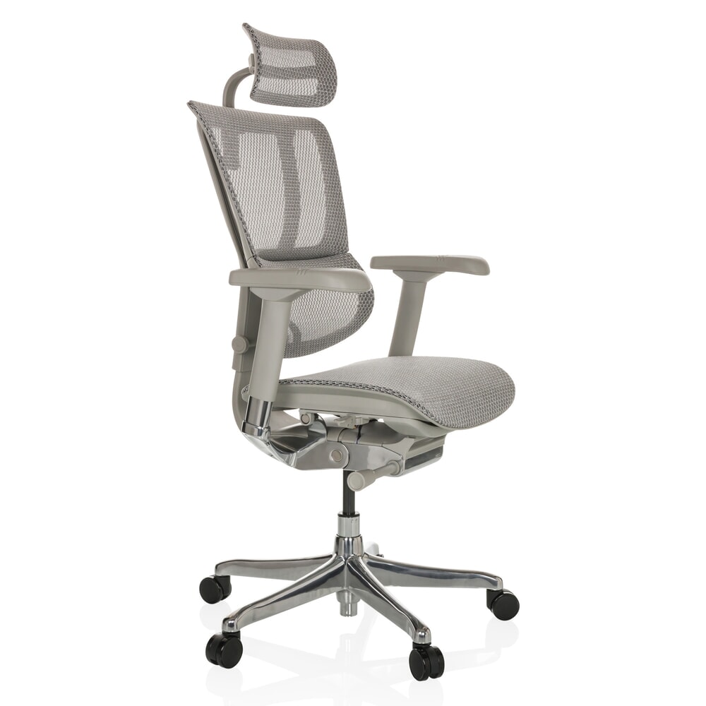 N° de l'image du produit 8 : Fauteuil de direction hjh OFFICE ERGOHUMAN SLIM G GEN2, avec dossier flexible, capacité de charge 150 kg, gris clair, accoudoir gris