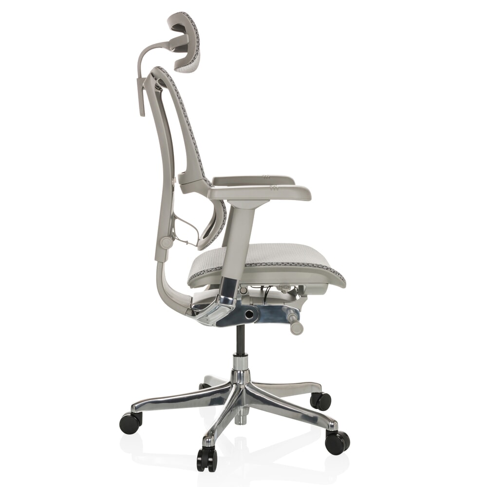 N° de l'image du produit 10 : Fauteuil de direction hjh OFFICE ERGOHUMAN SLIM G GEN2, avec dossier flexible, capacité de charge 150 kg, gris clair, accoudoir gris