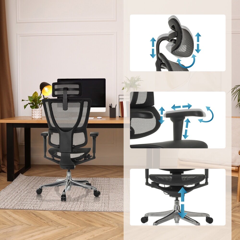 N° de l'image du produit 3 : Fauteuil de direction hjh OFFICE ERGOHUMAN SLIM ULTRA GEN2, avec dossier flexible, capacité de charge 120 kg, hauteur 1160 - 1350 mm, assise en résille, noir