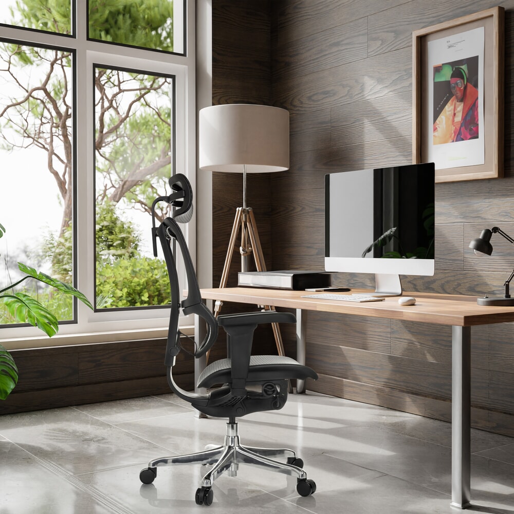N° de l'image du produit 5 : Fauteuil de direction hjh OFFICE ERGOHUMAN SLIM ULTRA GEN2, avec dossier flexible, capacité de charge 120 kg, hauteur 1160 - 1350 mm, assise en résille, noir
