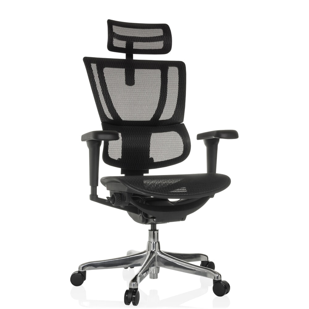 N° de l'image du produit 6 : Fauteuil de direction hjh OFFICE ERGOHUMAN SLIM ULTRA GEN2, avec dossier flexible, capacité de charge 120 kg, hauteur 1160 - 1350 mm, assise en résille, noir
