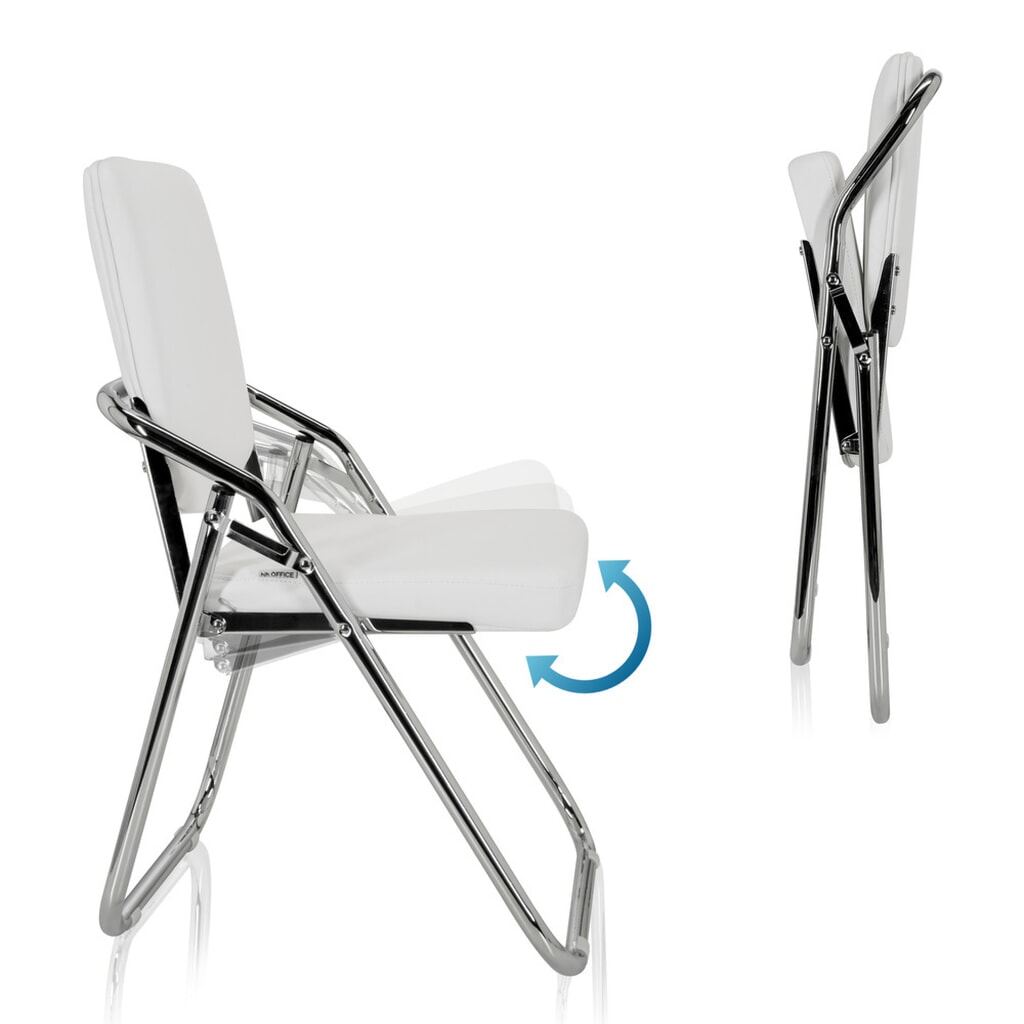 N° de l'image du produit 3 : Chaise de réunion / chaise-visiteur hjh OFFICE / ESTO PU, blanc