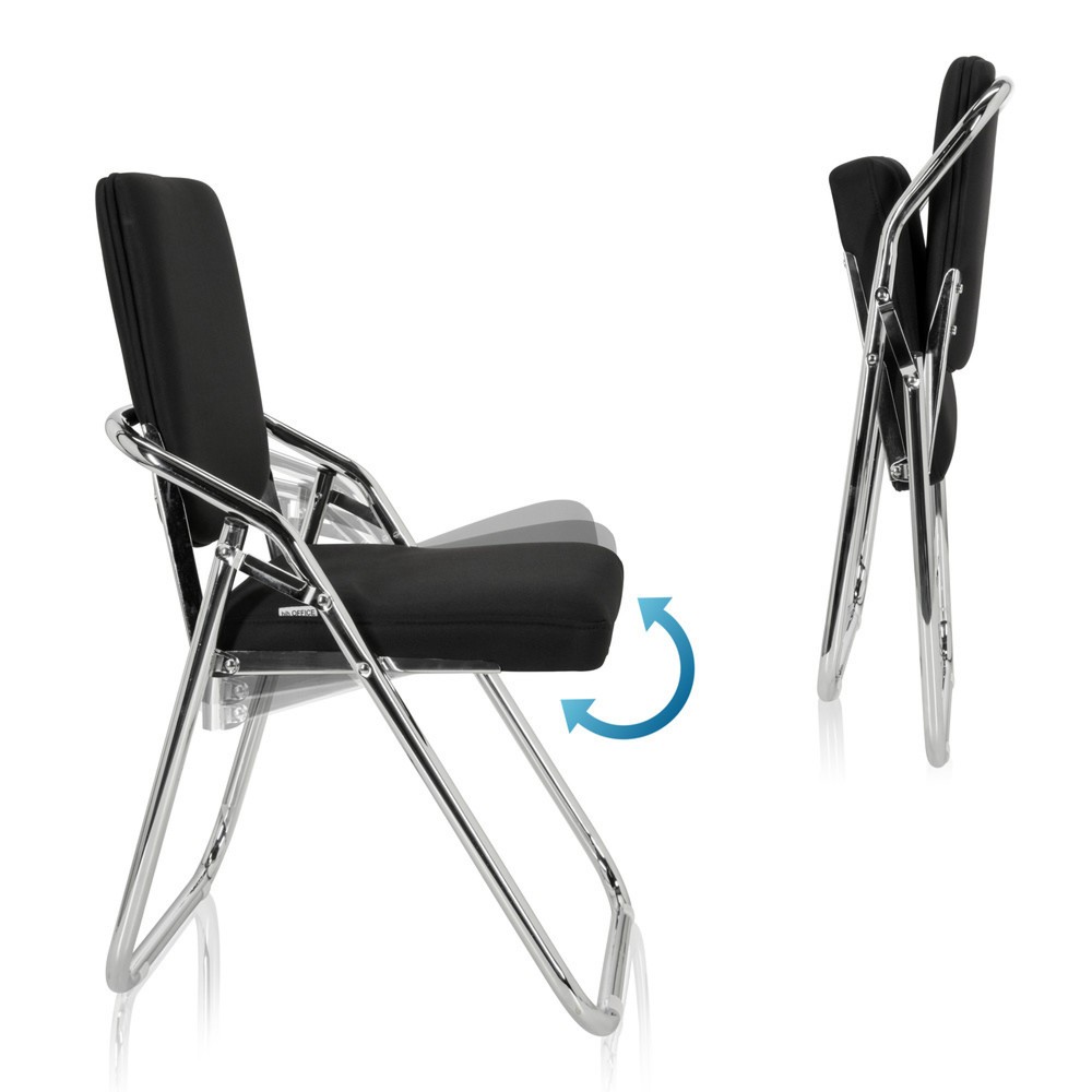 Numéro de l'image du produit 2: Chaise de réunion / chaise-visiteur hjh OFFICE / ESTO tissu, noir