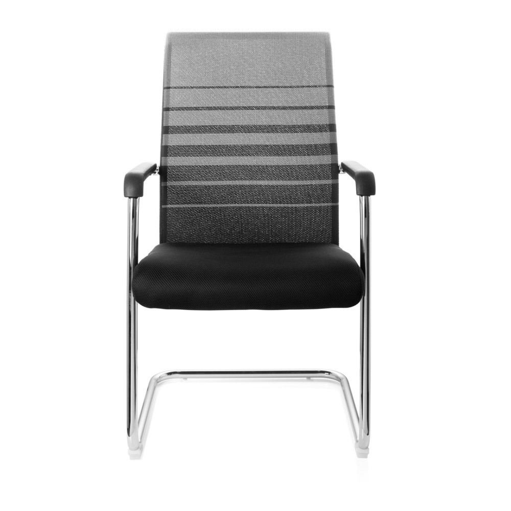 N° de l'image du produit 1 : Chaise de réunion / chaise-visiteur hjh OFFICE / FALCONE V tissu, noir/gris