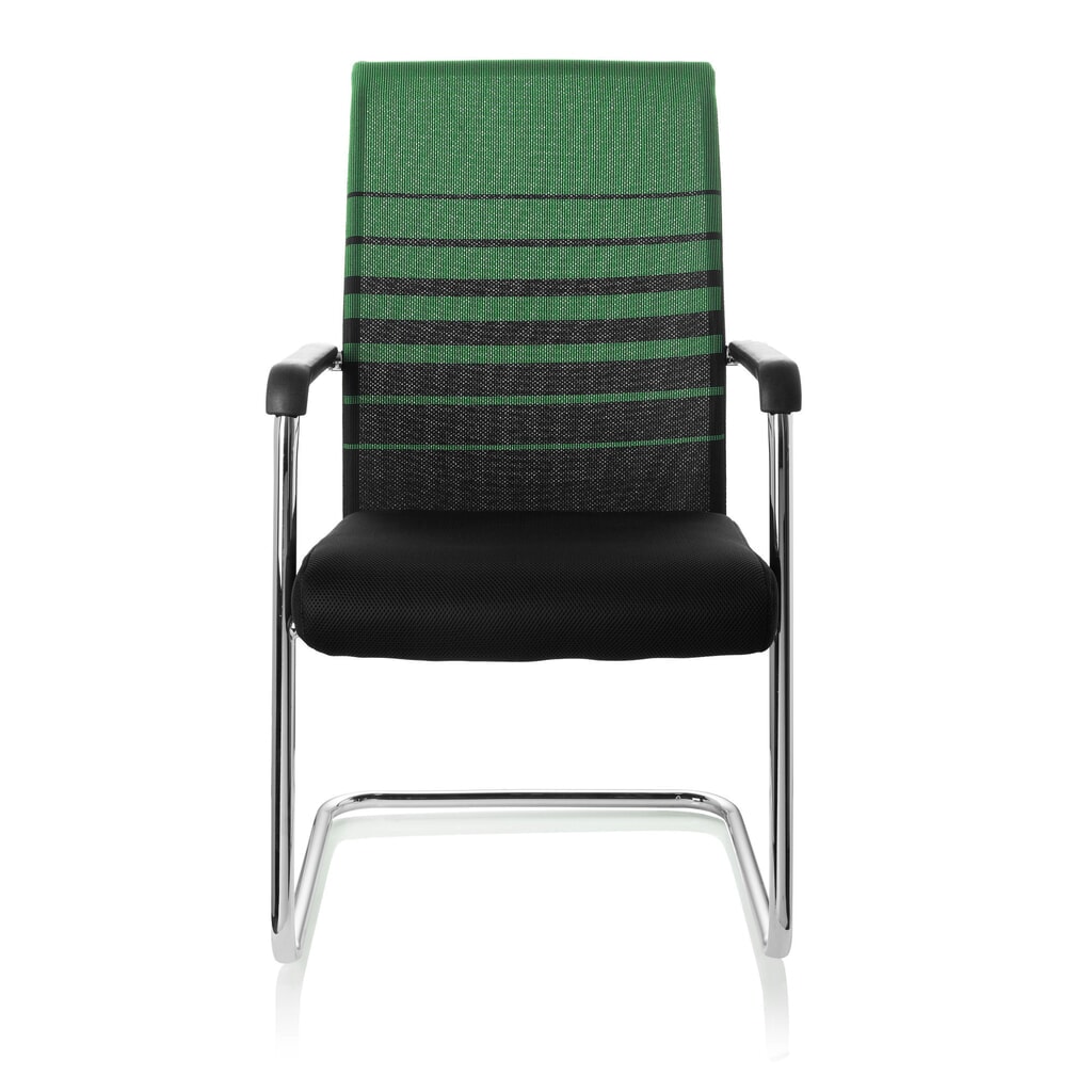 N° de l'image du produit 1 : Chaise de réunion / chaise-visiteur hjh OFFICE / FALCONE V tissu, noir/vert