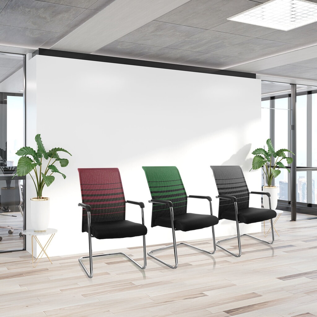 Chaise de réunion / chaise-visiteur hjh OFFICE / FALCONE V tissu, noir/vert N° de l'image du produit 2 : Chaise de réunion / chaise-visiteur hjh OFFICE / FALCONE V tissu, noir/vert