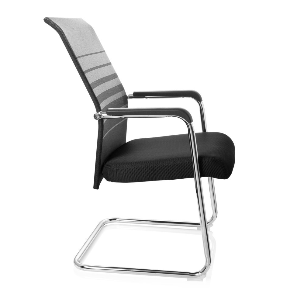 N° de l'image du produit 7 : Chaise de réunion / chaise-visiteur hjh OFFICE / FALCONE V tissu, noir/gris