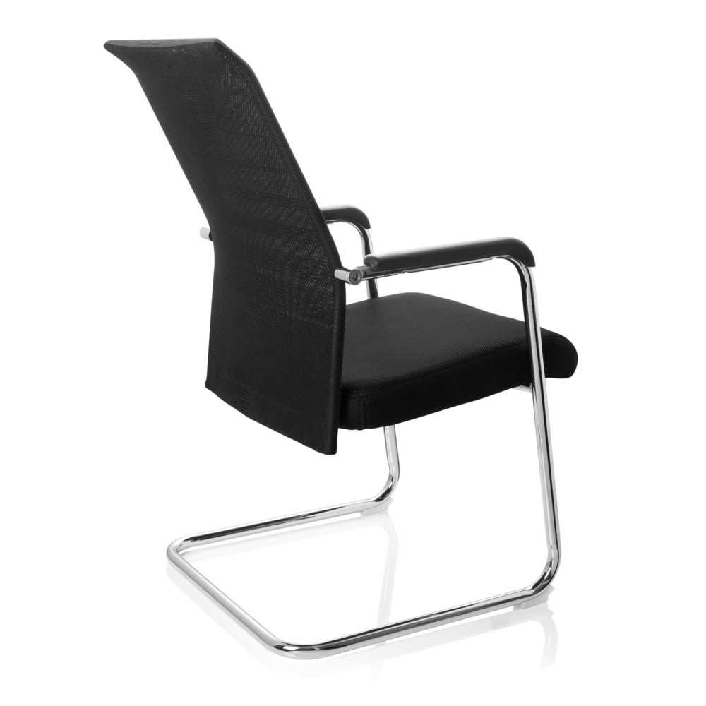 N° de l'image du produit 8 : Chaise de réunion / chaise-visiteur hjh OFFICE / FALCONE V tissu, noir/gris
