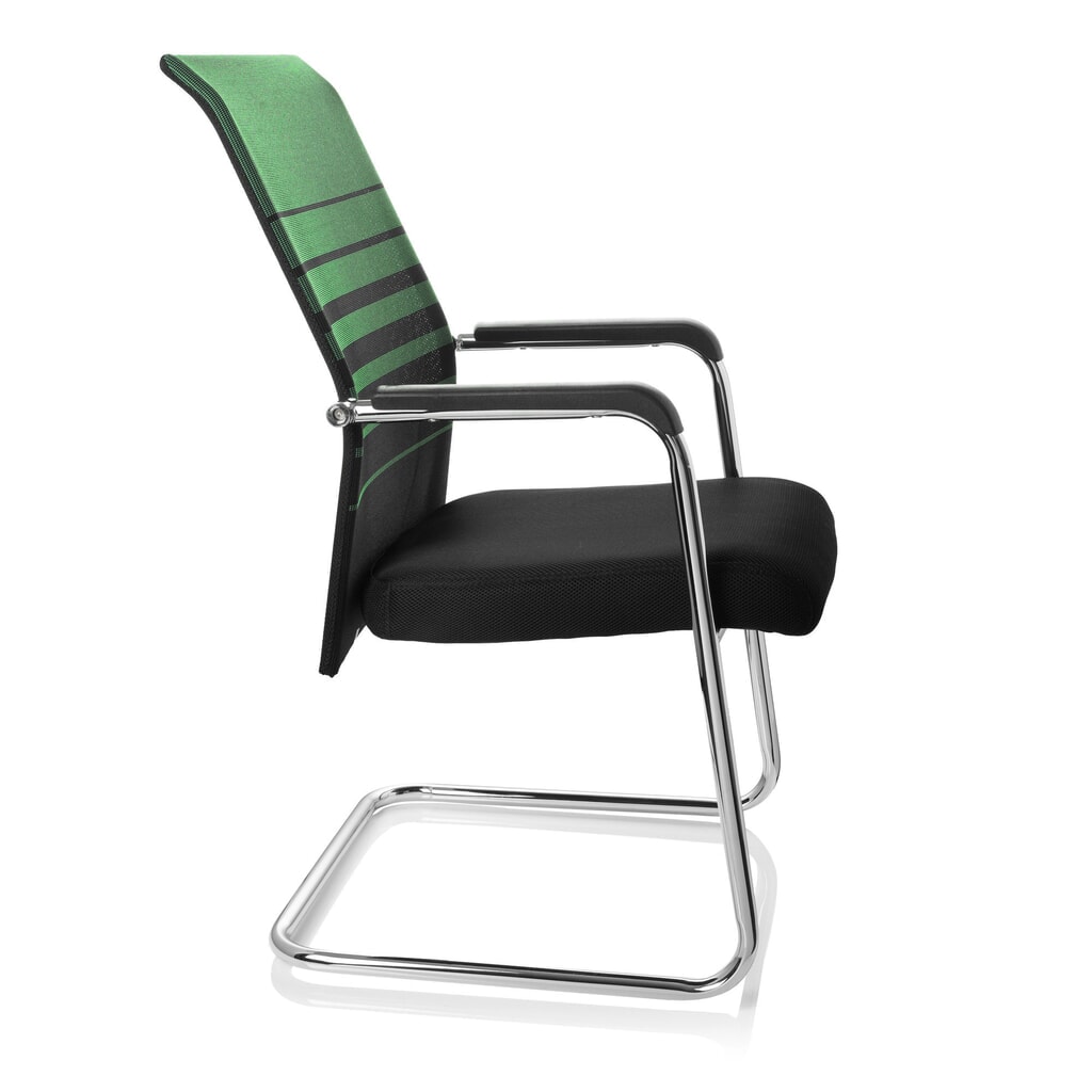 N° de l'image du produit 7 : Chaise de réunion / chaise-visiteur hjh OFFICE / FALCONE V tissu, noir/vert