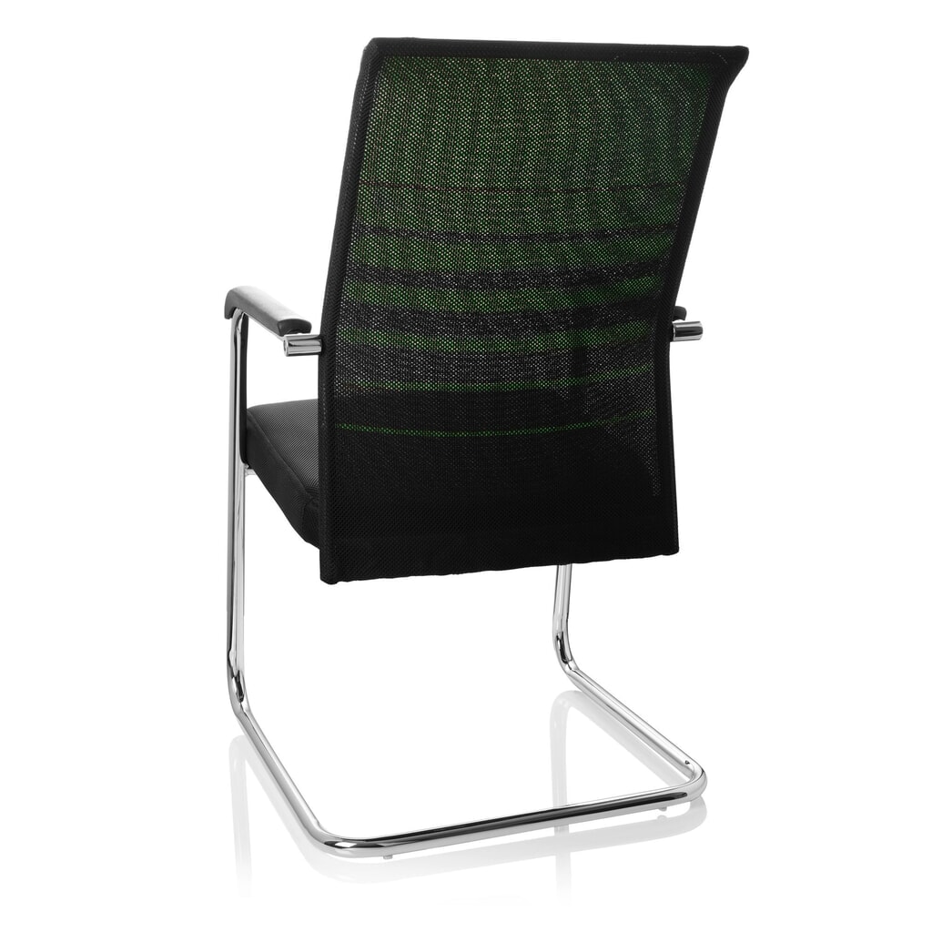 N° de l'image du produit 10 : Chaise de réunion / chaise-visiteur hjh OFFICE / FALCONE V tissu, noir/vert