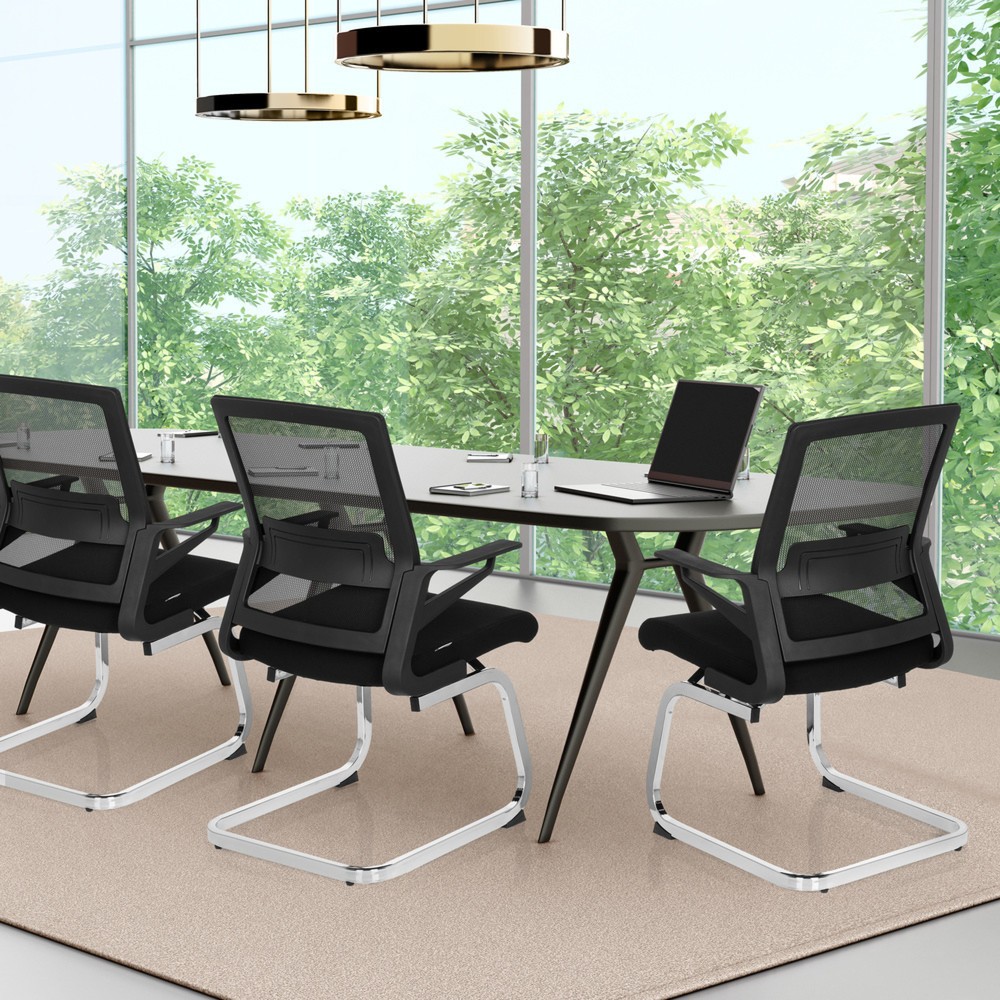 Numéro de l'image du produit 3: Chaise de conférence / fauteuil suspendu hjh OFFICE INVENTOR V tissu, noir