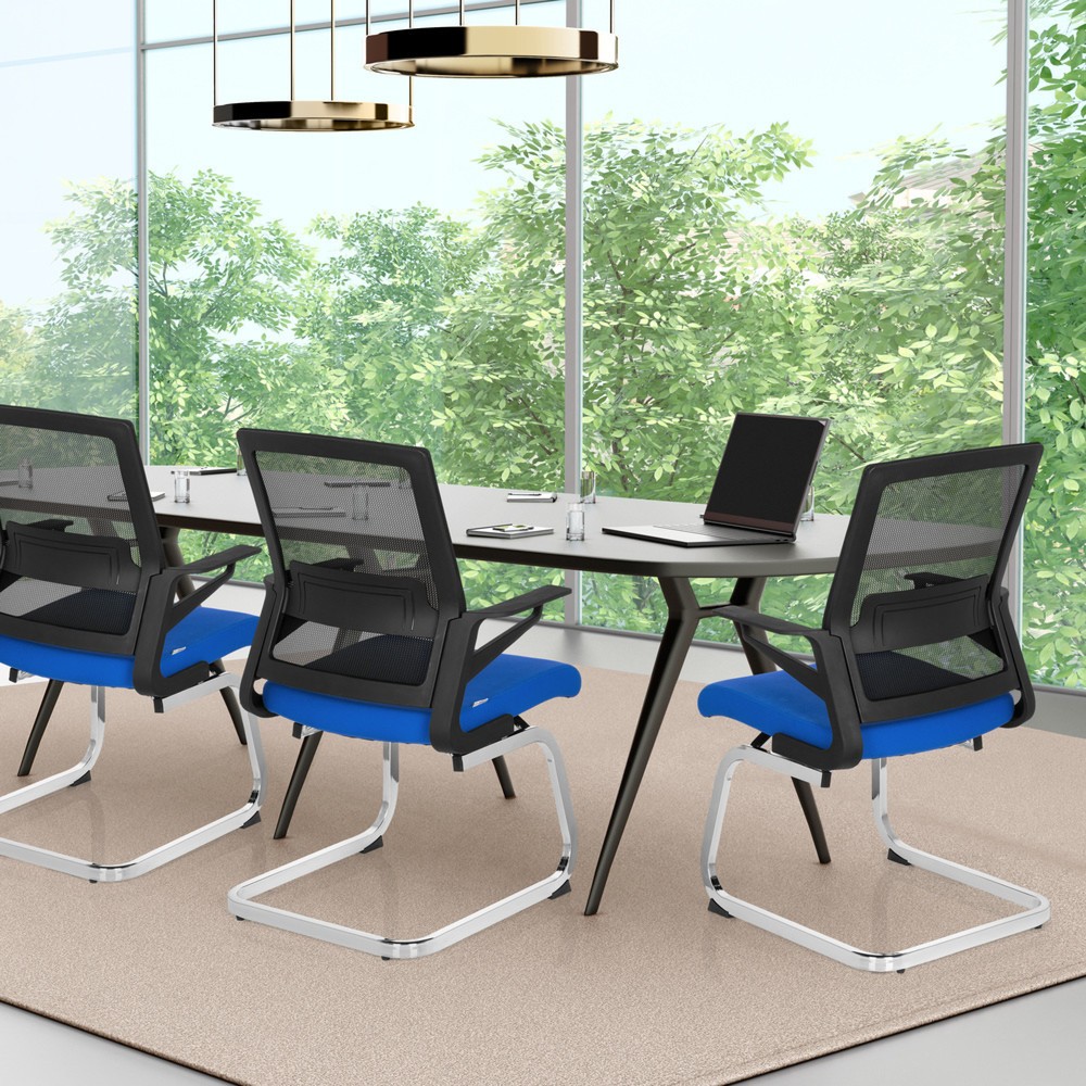 Numéro de l'image du produit 4: Chaise de conférence / fauteuil suspendu hjh OFFICE INVENTOR V tissu, noir / bleu