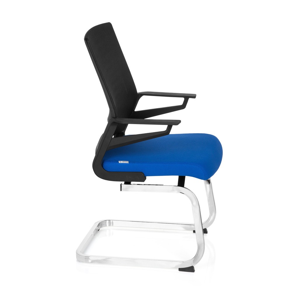 Numéro de l'image du produit 6: Chaise de conférence / fauteuil suspendu hjh OFFICE INVENTOR V tissu, noir / bleu