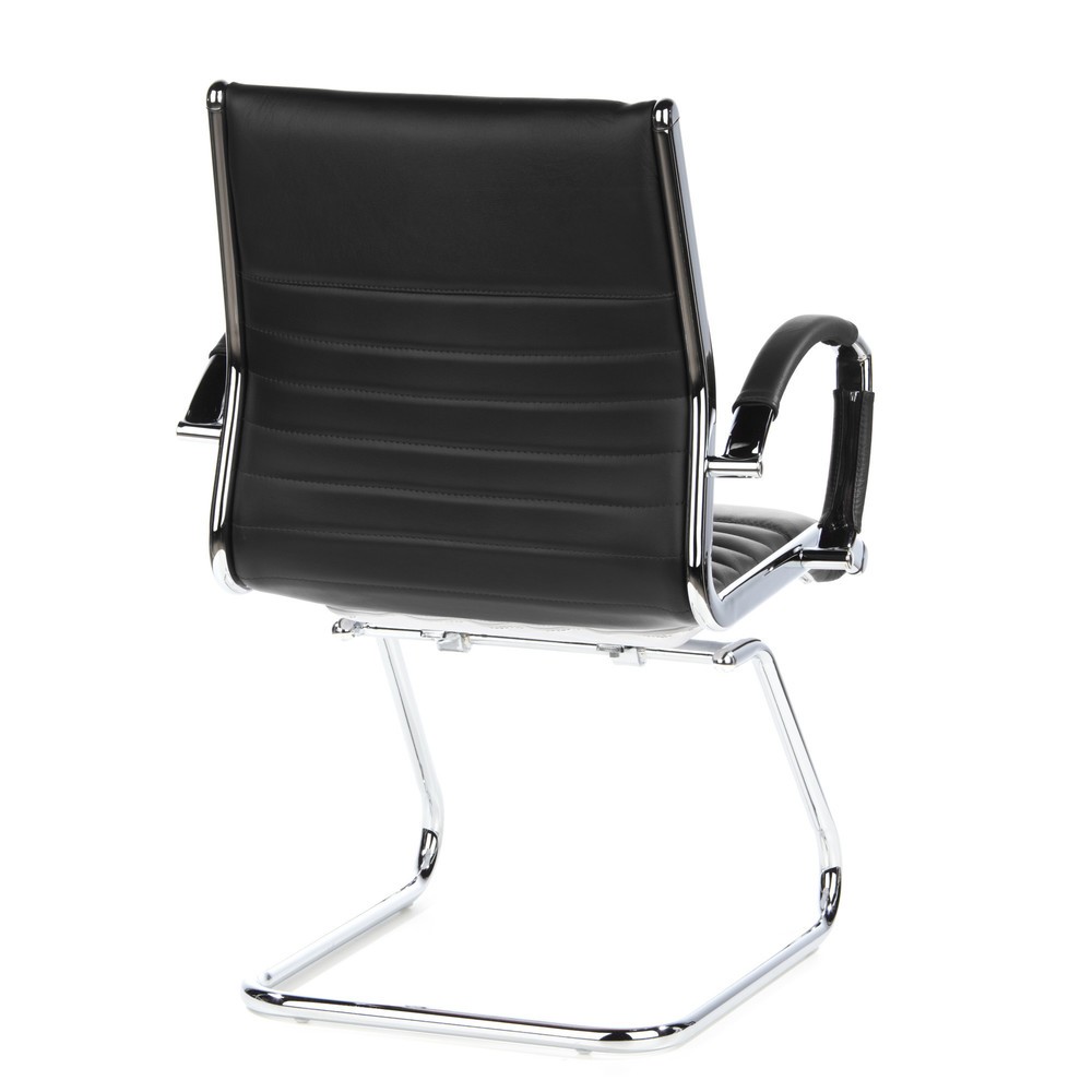 N° de l'image du produit 6 : Chaise de réunion / fauteuil suspendu hjh OFFICE PARMA V cuir, noir chromé