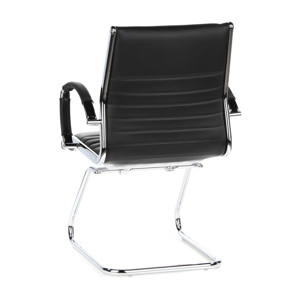 N° de l'image du produit 7 : Chaise de réunion / fauteuil suspendu hjh OFFICE PARMA V cuir, noir chromé