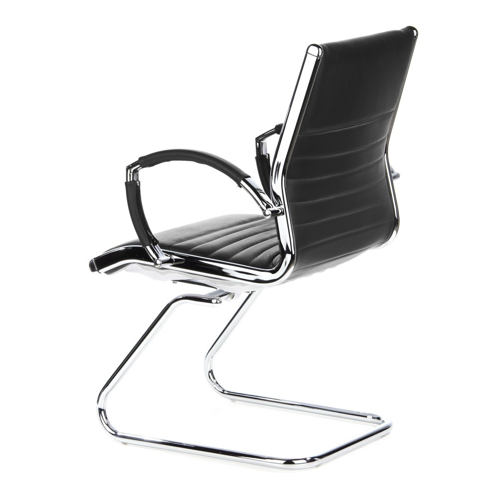 N° de l'image du produit 8 : Chaise de réunion / fauteuil suspendu hjh OFFICE PARMA V cuir, noir chromé