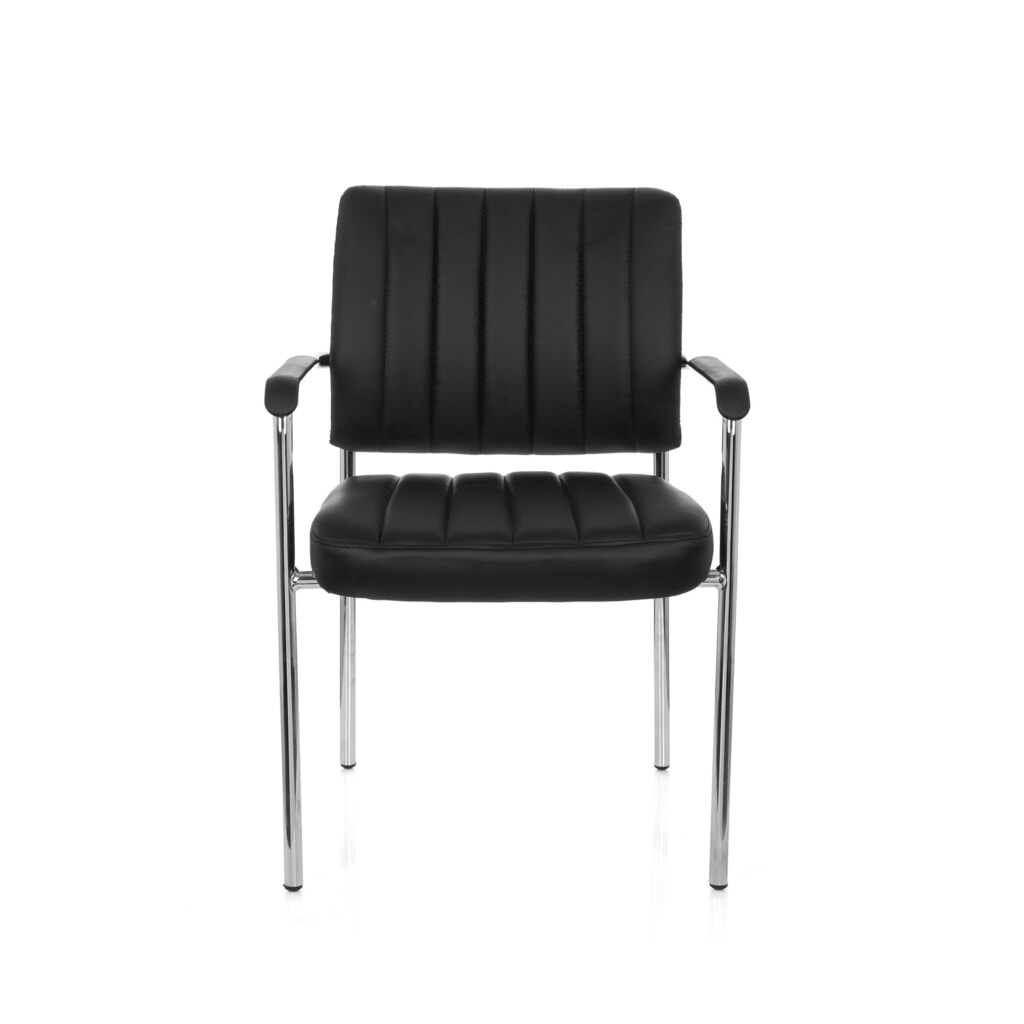 N° de l'image du produit 1 : Chaise de réunion / chaise-visiteur hjh OFFICE / SOMOS V PU, noir