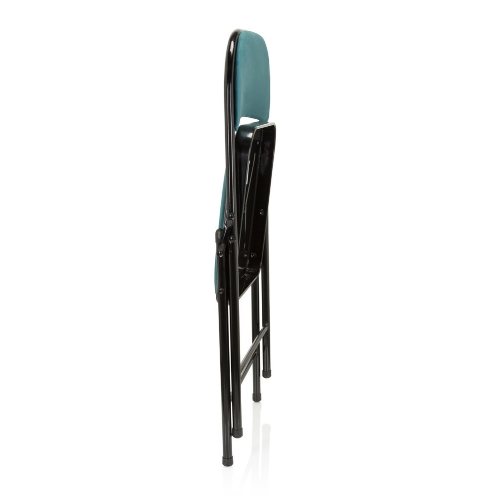 N° de l'image du produit 2 : Chaise de réunion / chaise-visiteur / chaise pliante hjh OFFICE TUDELA I velours, turquoise