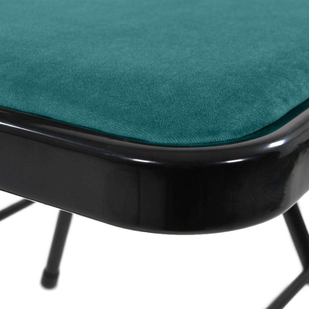 N° de l'image du produit 4 : Chaise de réunion / chaise-visiteur / chaise pliante hjh OFFICE TUDELA I velours, turquoise