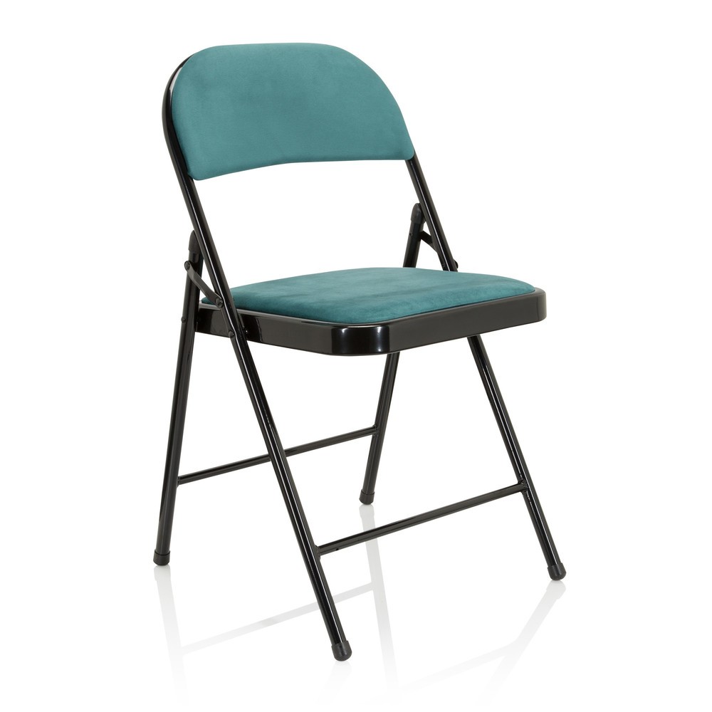 N° de l'image du produit 5 : Chaise de réunion / chaise-visiteur / chaise pliante hjh OFFICE TUDELA I velours, turquoise