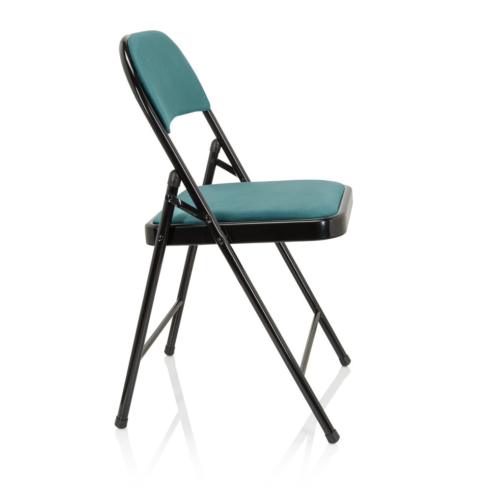 N° de l'image du produit 10 : Chaise de réunion / chaise-visiteur / chaise pliante hjh OFFICE TUDELA I velours, turquoise