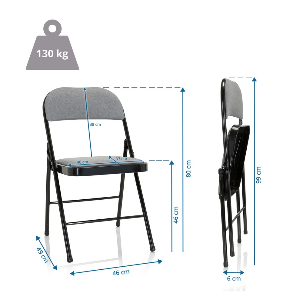 Numéro de l'image du produit 5: Chaise de réunion / chaise-visiteur / chaise pliante hjh OFFICE TUDELA II tissu, gris clair