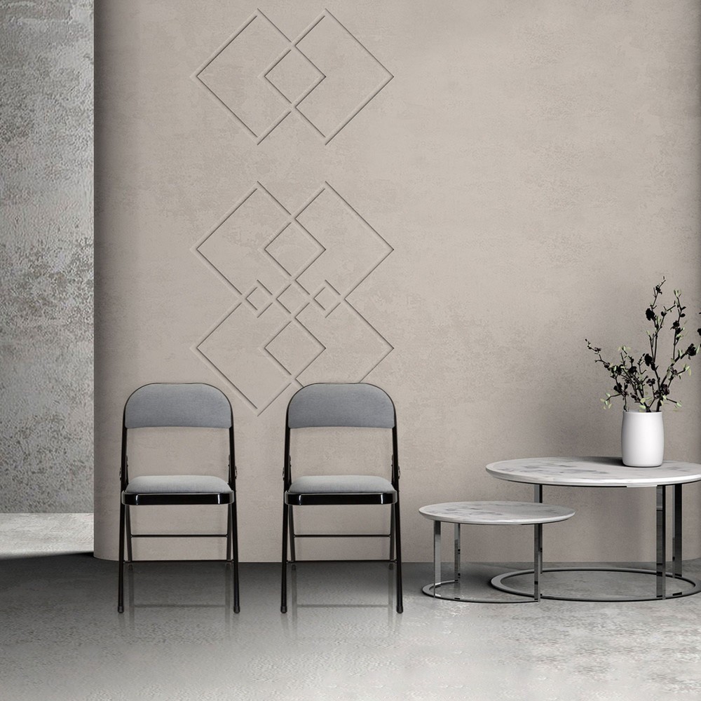Numéro de l'image du produit 7: Chaise de réunion / chaise-visiteur / chaise pliante hjh OFFICE TUDELA II tissu, gris clair