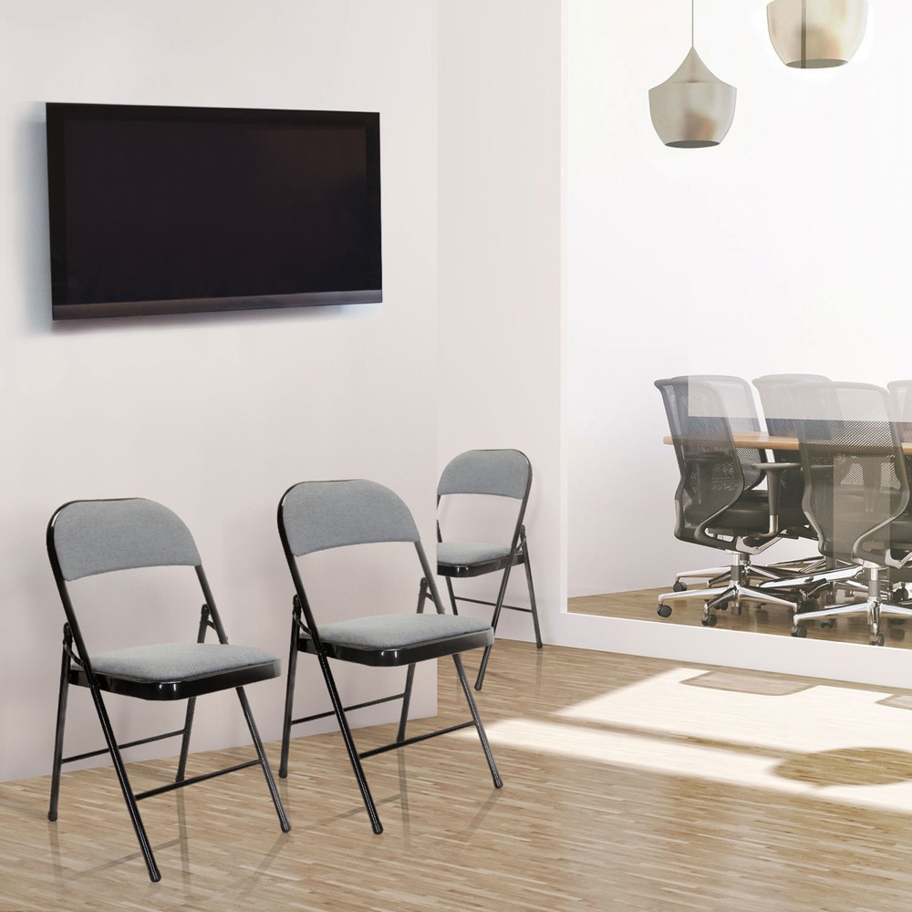 Numéro de l'image du produit 8: Chaise de réunion / chaise-visiteur / chaise pliante hjh OFFICE TUDELA II tissu, gris clair