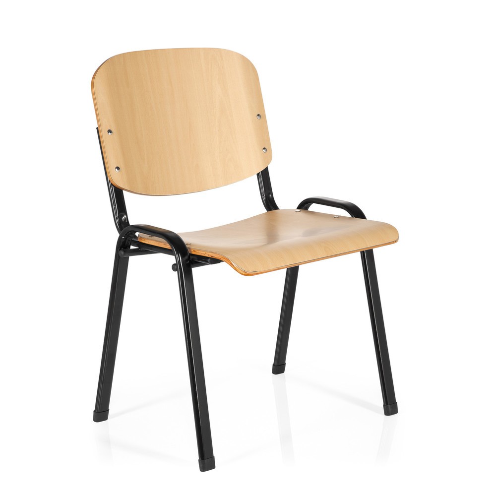 N° de l'image du produit 2 : Chaise de réunion / chaise-visiteur hjh OFFICE / XT 600, noir/hêtre