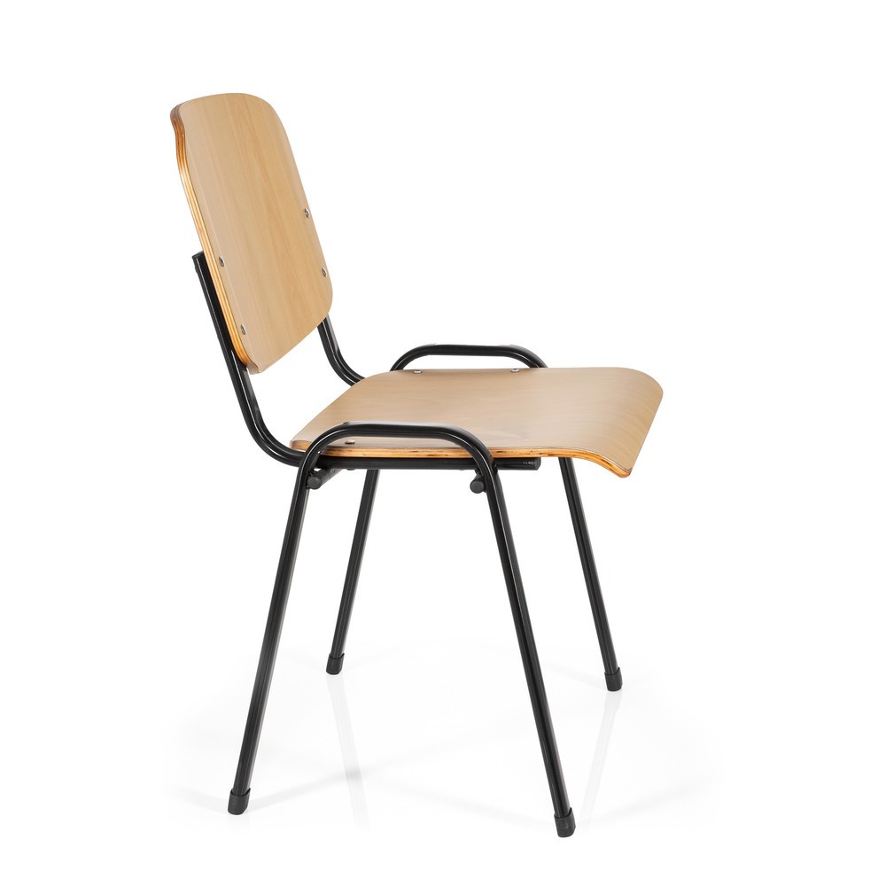 N° de l'image du produit 3 : Chaise de réunion / chaise-visiteur hjh OFFICE / XT 600, noir/hêtre