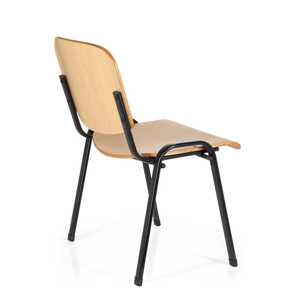 N° de l'image du produit 4 : Chaise de réunion / chaise-visiteur hjh OFFICE / XT 600, noir/hêtre