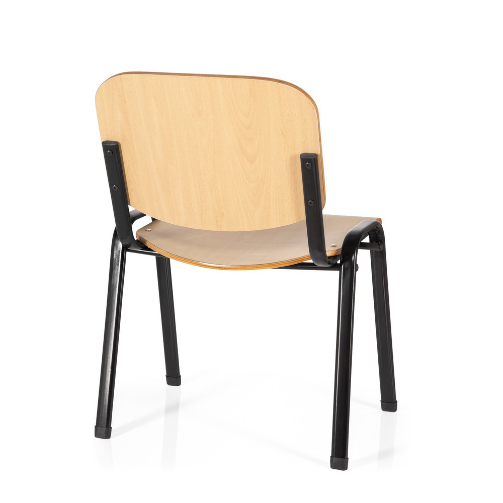 N° de l'image du produit 6 : Chaise de réunion / chaise-visiteur hjh OFFICE / XT 600, noir/hêtre