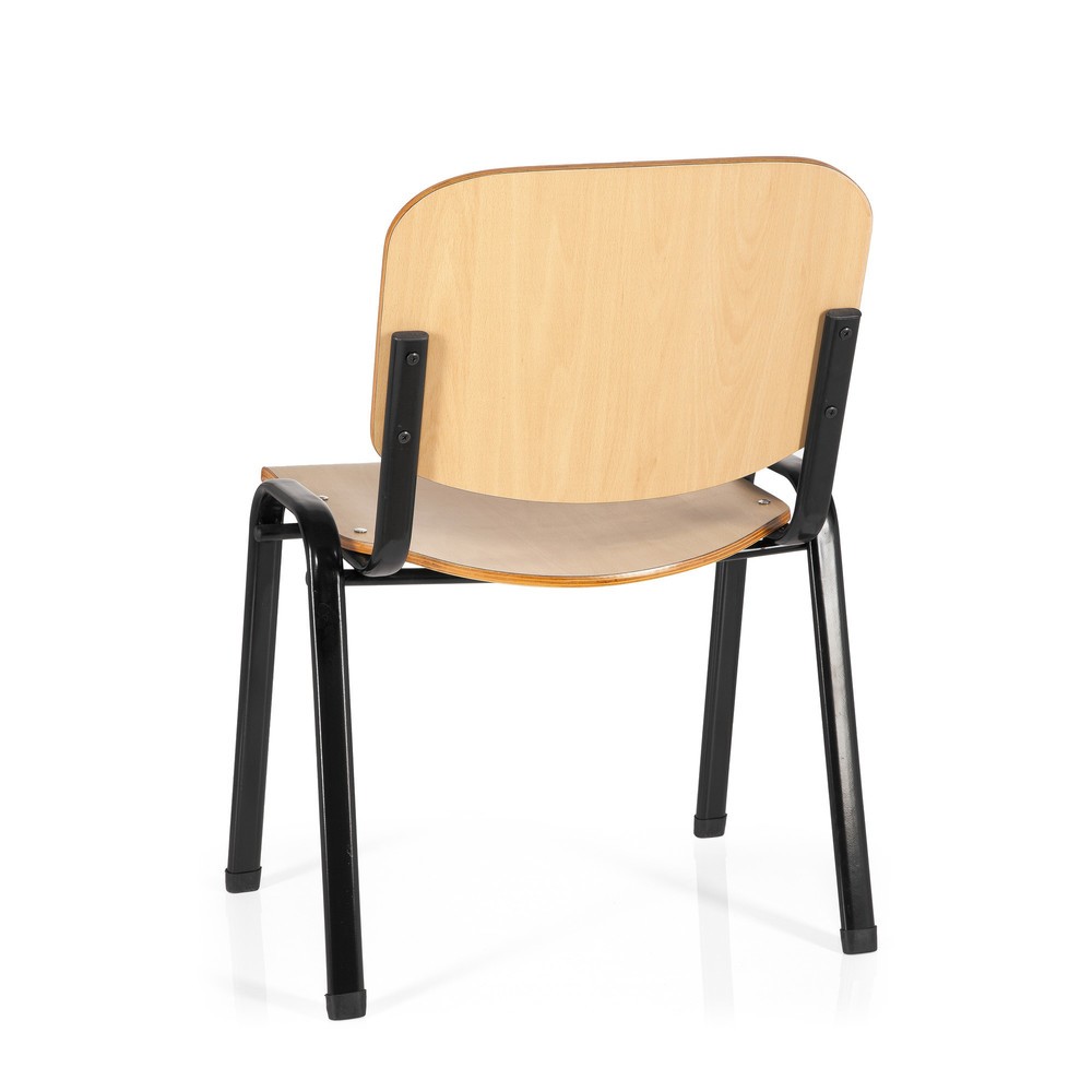 N° de l'image du produit 7 : Chaise de réunion / chaise-visiteur hjh OFFICE / XT 600, noir/hêtre