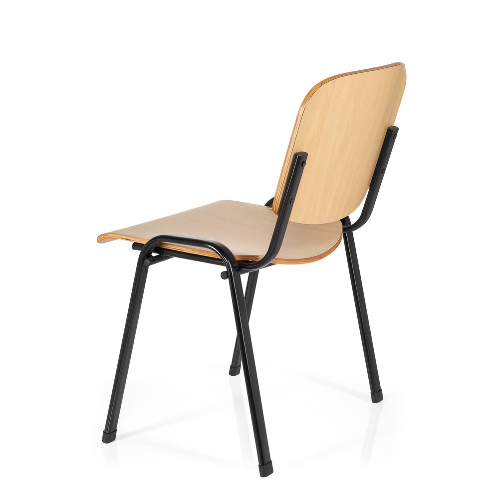 N° de l'image du produit 8 : Chaise de réunion / chaise-visiteur hjh OFFICE / XT 600, noir/hêtre