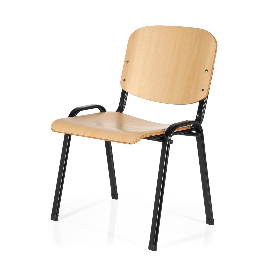 N° de l'image du produit 10 : Chaise de réunion / chaise-visiteur hjh OFFICE / XT 600, noir/hêtre