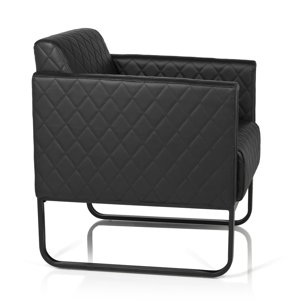 Numéro de l'image du produit 4: Fauteuil lounge hjh OFFICE ARUBA BLACK piètement noir similicuir, 1 place, noir
