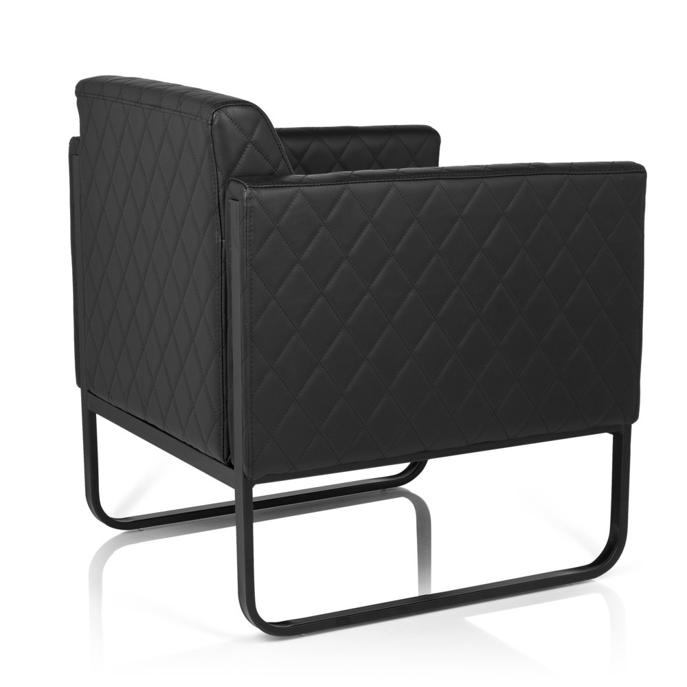 Numéro de l'image du produit 5: Fauteuil lounge hjh OFFICE ARUBA BLACK piètement noir similicuir, 1 place, noir