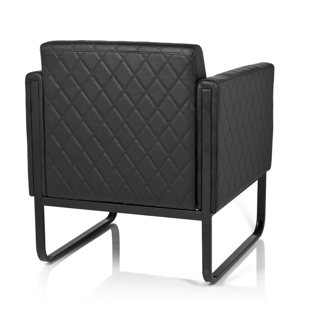 Numéro de l'image du produit 6: Fauteuil lounge hjh OFFICE ARUBA BLACK piètement noir similicuir, 1 place, noir