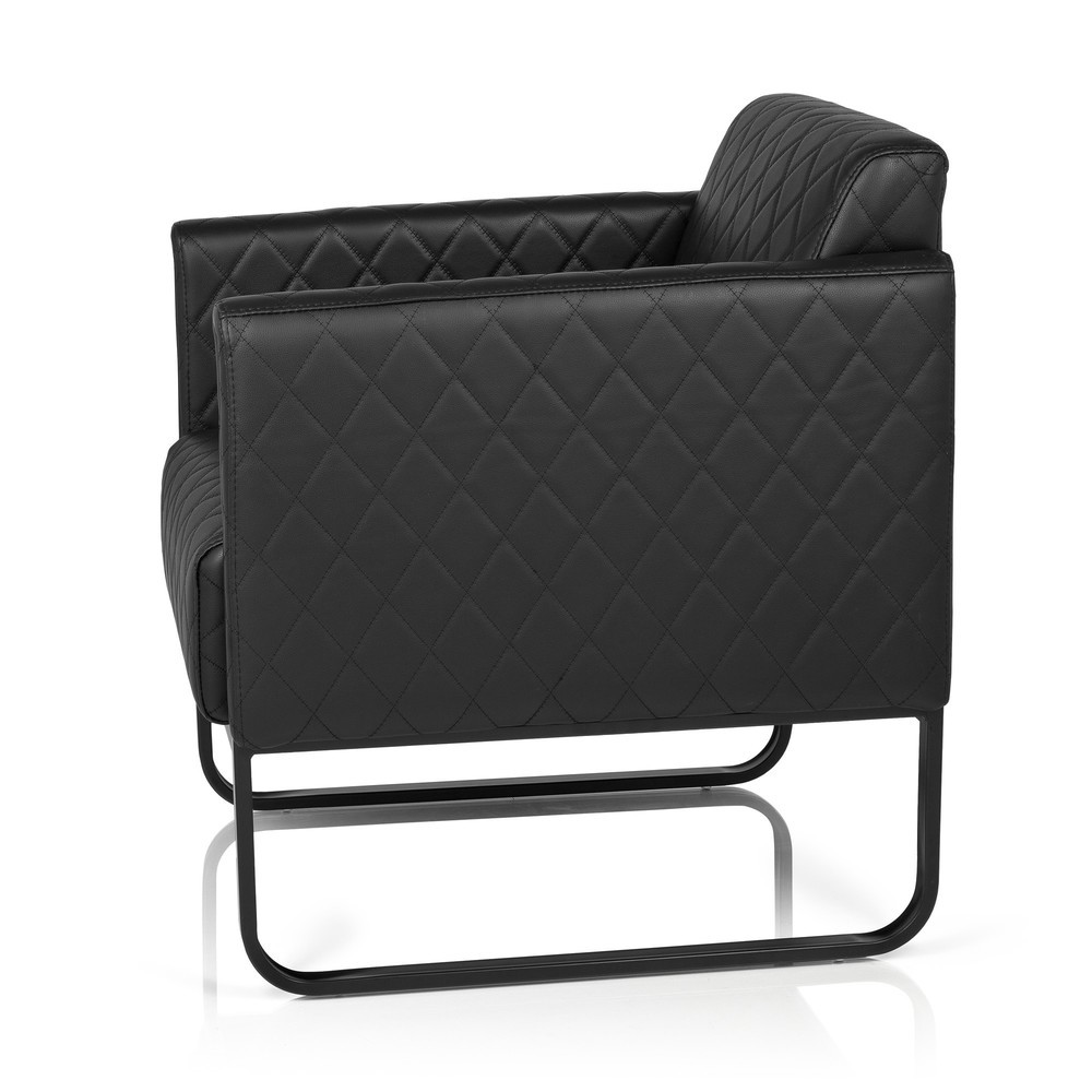 Numéro de l'image du produit 9: Fauteuil lounge hjh OFFICE ARUBA BLACK piètement noir similicuir, 1 place, noir