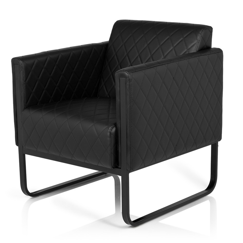 Numéro de l'image du produit 10: Fauteuil lounge hjh OFFICE ARUBA BLACK piètement noir similicuir, 1 place, noir